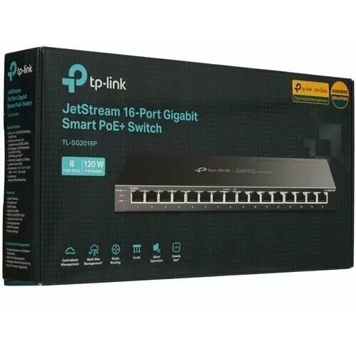 Коммутатор TP-LINK TL-SG2016P (черный) 4