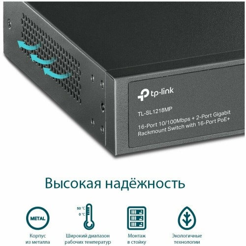 Коммутатор TP-LINK TL-SL1218MP (черный) 4