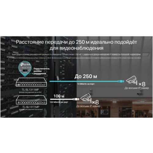 Коммутатор TP-LINK TL-SL1311MP (серебристый) 6