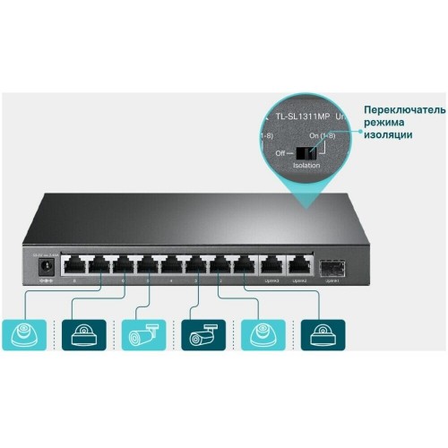 Коммутатор TP-LINK TL-SL1311MP (серебристый) 7