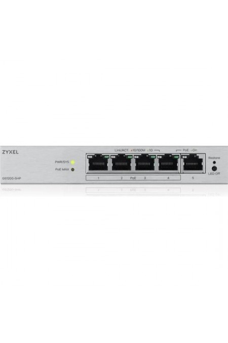 Коммутатор ZYXEL GS1200-5HPV3-EU0101F (серебристый) 1
