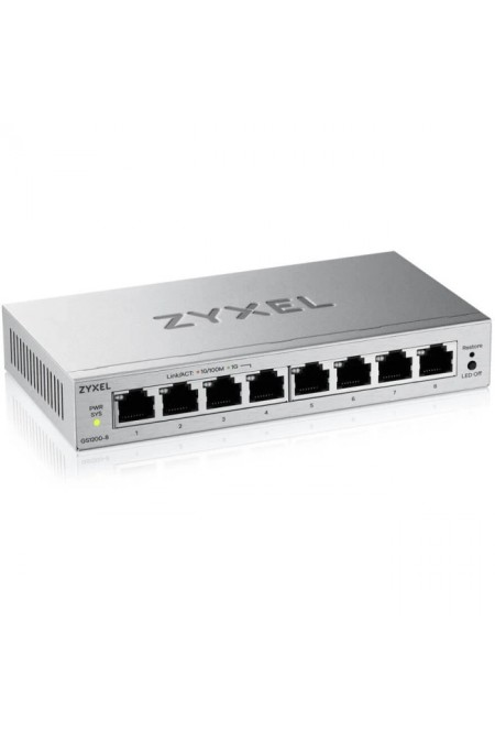 Коммутатор ZYXEL GS1200-8V3-EU0101F (серебристый) 