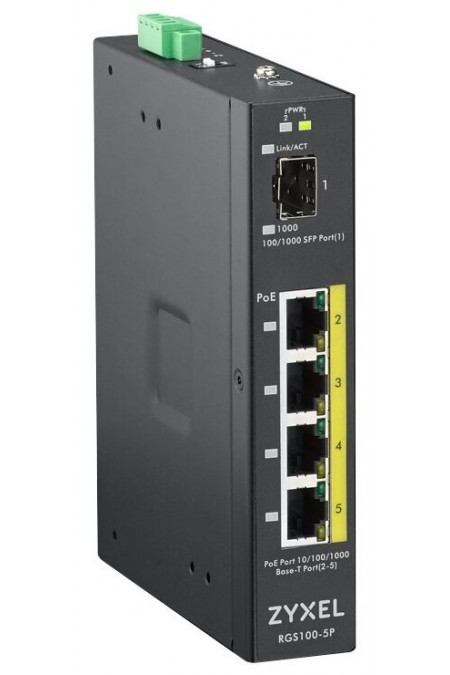 Коммутатор Zyxel RGS100-5P (черный) 