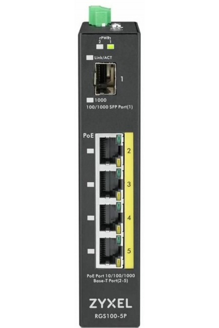 Коммутатор Zyxel RGS100-5P (черный) 2
