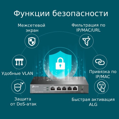 Маршрутизатор TP-LINK SafeStream ER605 (черный) 6