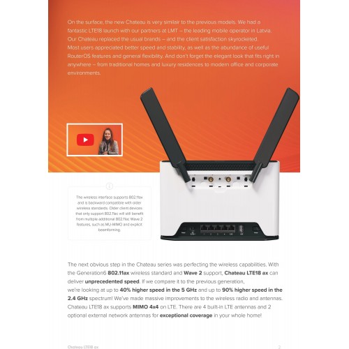 Точка доступа MikroTik Chateau LTE18 ax (S53UG+5HaxD2HaxD-TC& amp amp EG18-EA) (белый) 7