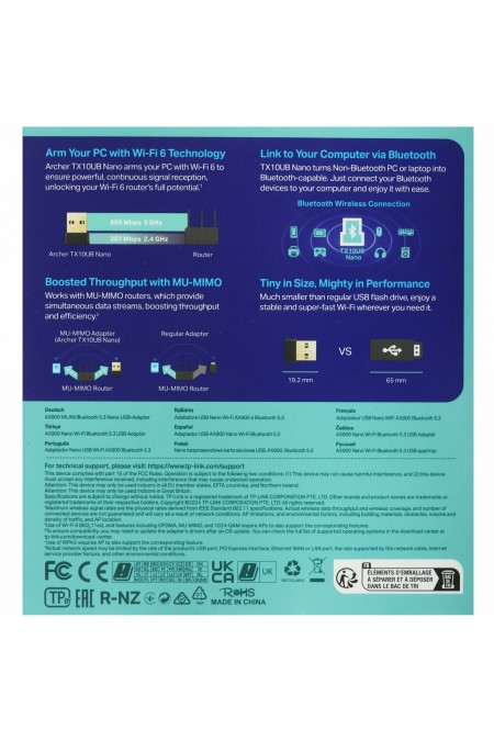 USB-адаптер TP-LINK Archer TX10UB Nano (черный) 3