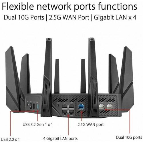 Wi-Fi роутер Asus GT-AXE16000 (черный) 2
