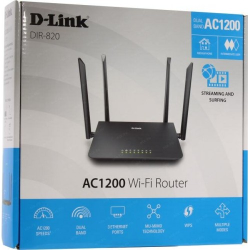 Wi-Fi роутер D-link DIR-820/RU/A1A (черный) 5