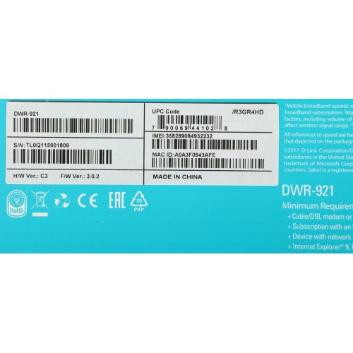 Wi-Fi роутер D-link DWR-921 (черный) 5