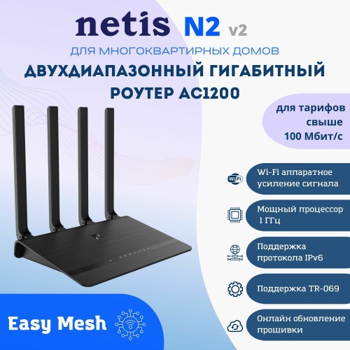 Wi-Fi роутер Netis N2 (черный) 1