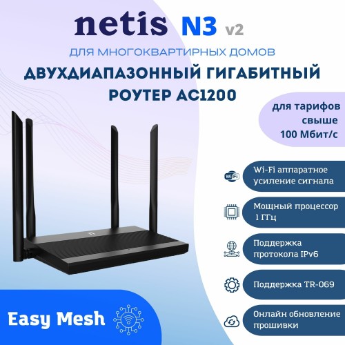 Wi-Fi роутер Netis N3 (черный) 2