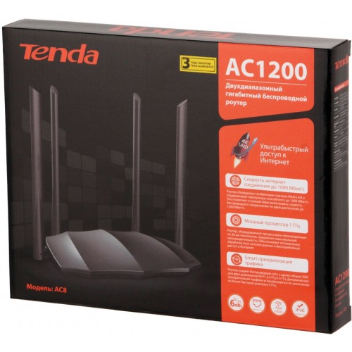 Wi-Fi роутер Tenda AC8 (черный) 3