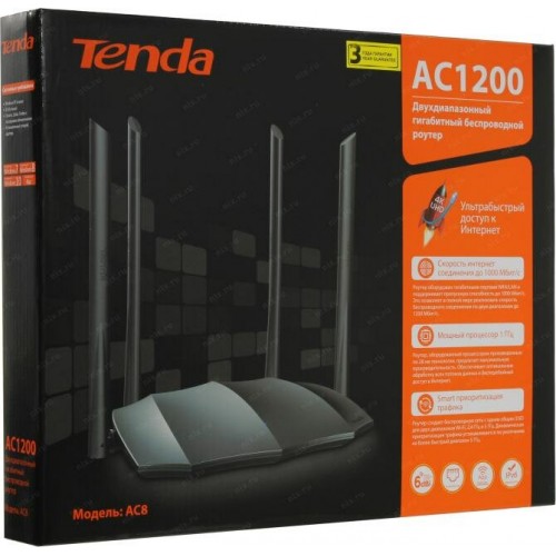 Wi-Fi роутер Tenda AC8 (черный) 8