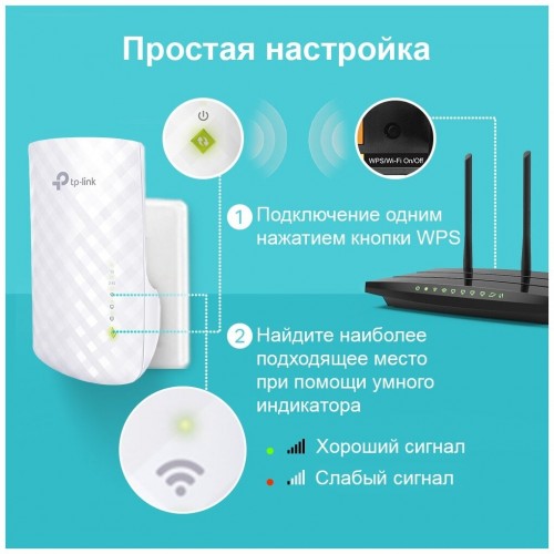 Wi-Fi усилитель сигнала (репитер) TP-LINK RE220 (белый) 2