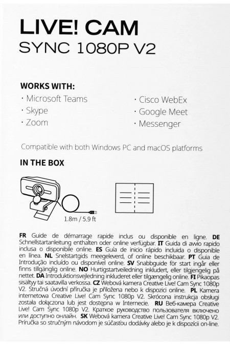 Веб-камера Creative Live! Cam Sync 1080p (черный) 6