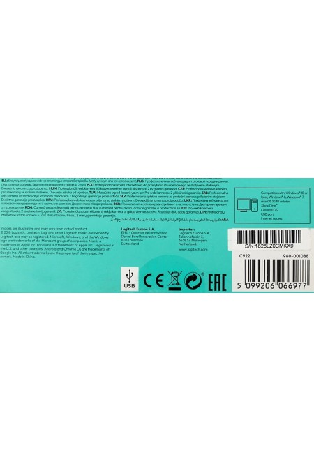Веб-камера Logitech C922 Pro Stream (960-001089) (черный) 19