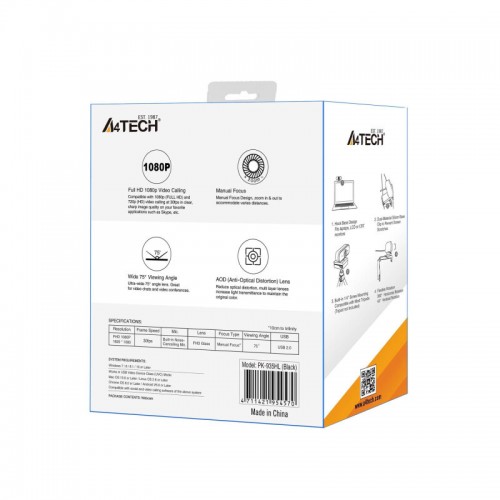 Веб-камера A4Tech PK-935HL (черный) 7