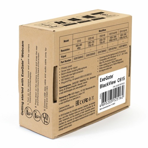 Веб-камера ExeGate BlackView C615 FullHD (черный) 5
