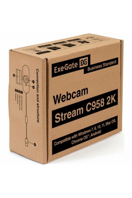 Веб-камера ExeGate Stream С958 2K (черный) 1