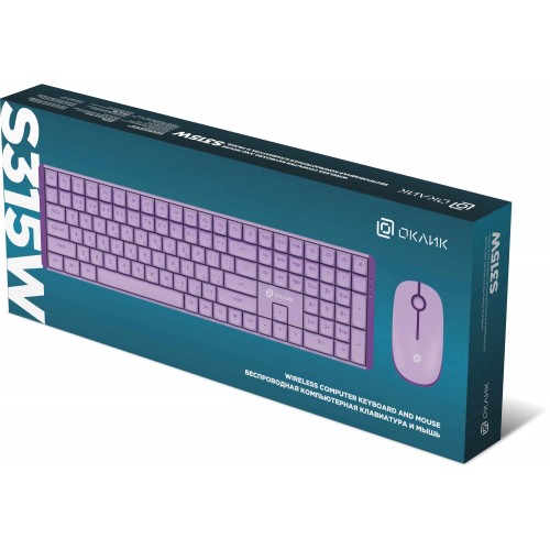 Комплект OKLICK S315W (сиреневый) 1