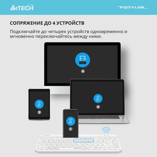 Клавиатура A4Tech Fstyler FBK30 (белый) 4