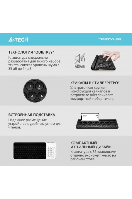 Клавиатура A4Tech Fstyler FBK30 (черный) 2