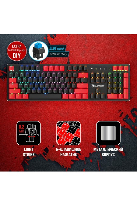 Клавиатура Bloody B820N (черный/красный) 