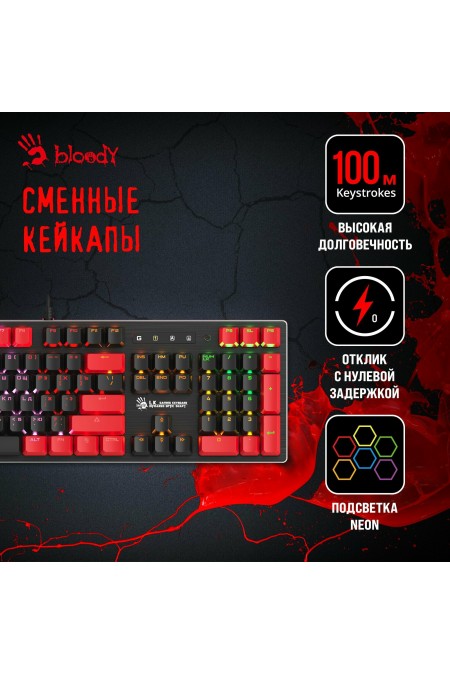 Клавиатура Bloody B820N (черный/красный) 1
