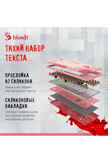 Клавиатура Bloody S87 Energy (розовый) 4