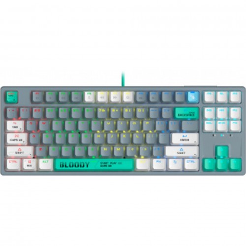 Клавиатура Bloody S87 Energy (серый/зеленый) 