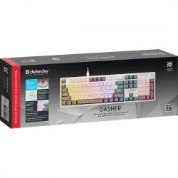 Клавиатура Defender Dasher GK-472 RU (45472) (серый/белый)