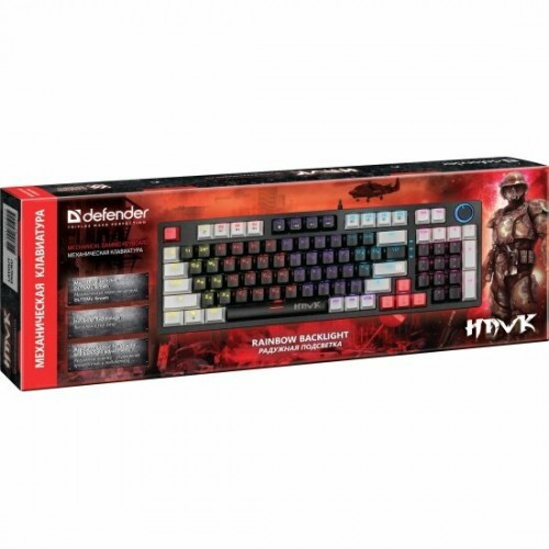 Клавиатура Defender Hawk GK-418 (45419) (черный/белый) 1