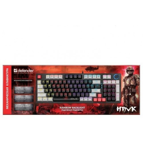 Клавиатура Defender Hawk GK-418 (45419) (черный/белый) 2