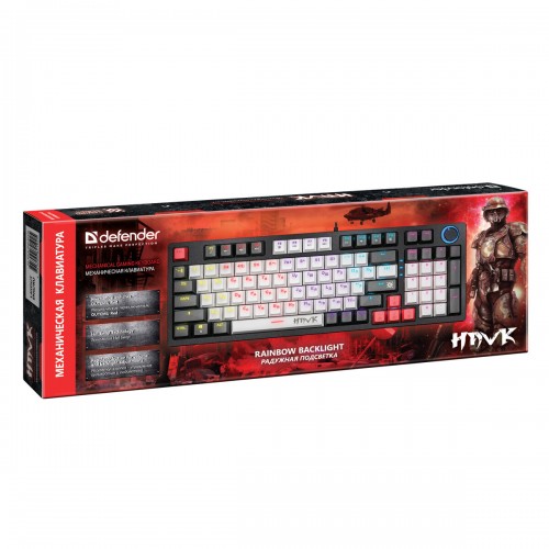 Клавиатура Defender Hawk GK-418 (45419) (черный/белый) 3