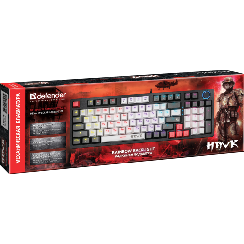 Клавиатура Defender Hawk GK-418 (45419) (черный/белый) 5