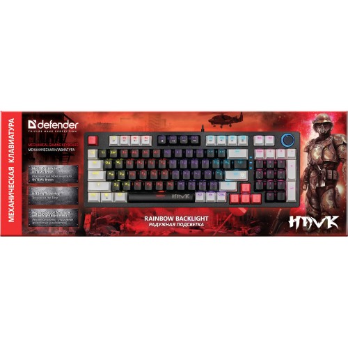 Клавиатура Defender Hawk GK-418 (45419) (черный/белый) 6