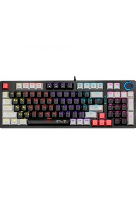 Клавиатура DEFENDER HAWK GK-418 RU (45418) (черный/белый) 