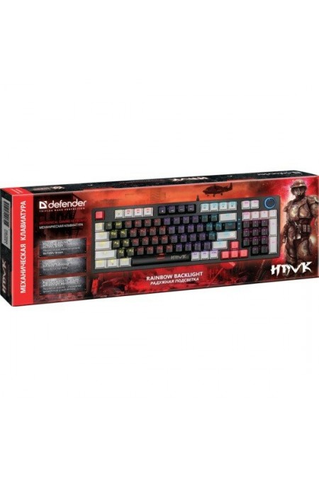 Клавиатура DEFENDER HAWK GK-418 RU (45418) (черный/белый) 1