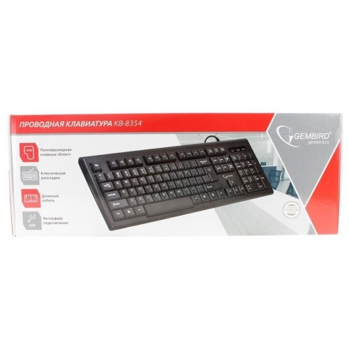 Клавиатура Gembird KB-8354U-BL USB (черный) 