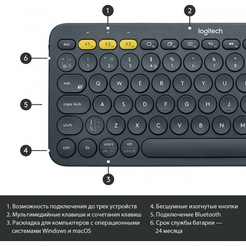 Клавиатура Logitech K380 (серый) 5
