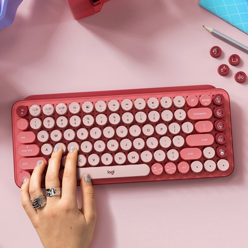 Клавиатура Logitech Wireless Keyboard POP Keys Heartbreaker Rose (розовый) 4