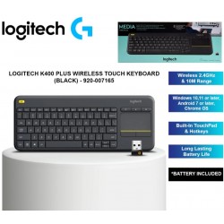 Клавиатура Logitech Wireless Touch Keyboard K400 Plus USB (черный)