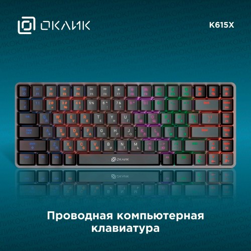 Клавиатура Oklick K615X (черный/серебристый) 