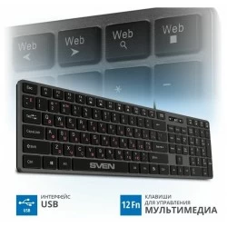 Клавиатура Sven KB-E5000 (серый металлик)