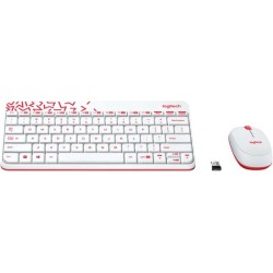 Комплект Logitech MK240 (920-008160) (белый/красный)