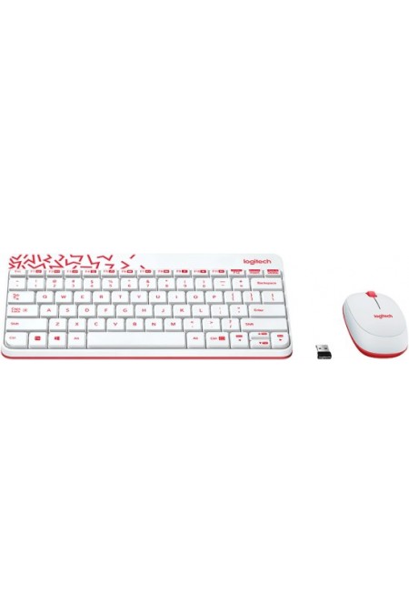 Комплект Logitech MK240 (920-008160) (белый/красный) 