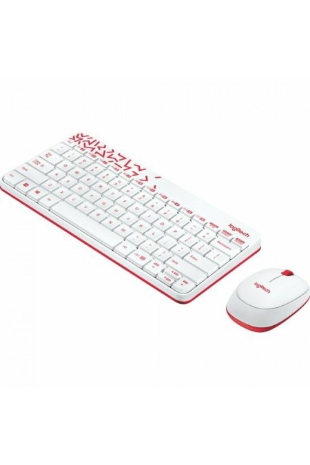 Комплект Logitech MK240 (920-008160) (белый/красный) 1