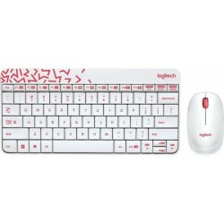 Комплект Logitech MK240 Nano (белый/красный)