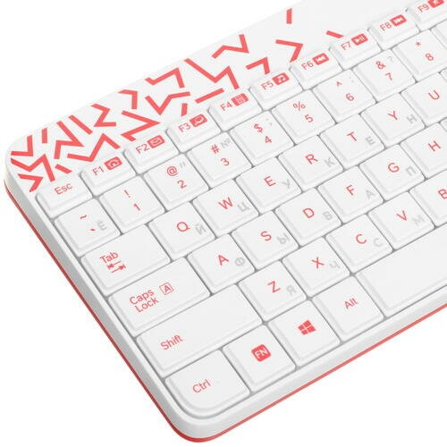 Комплект Logitech MK240 Nano (белый/красный) 2